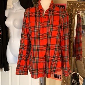 100% Cotton red plaid top